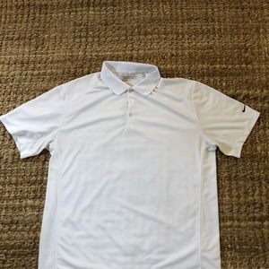 White Nike wicking golf shirt